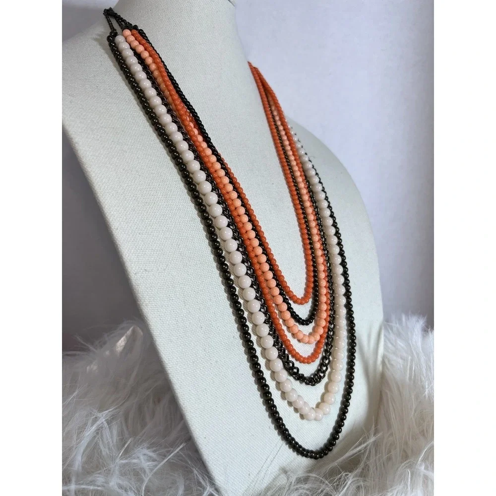 Vintage Premier Designs Seven Strands Layered Necklace Elegant Classic Summer